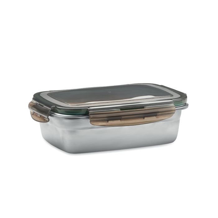 Boîte à lunch recyclée publicitaire 850ml Lox gris transparent